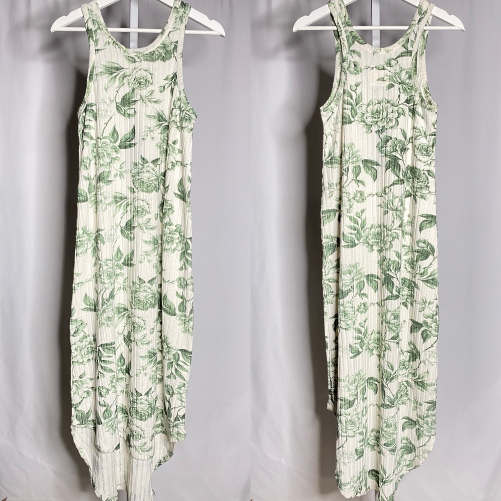 Chaser Floral Ribbed Racerback Midi Dress — S